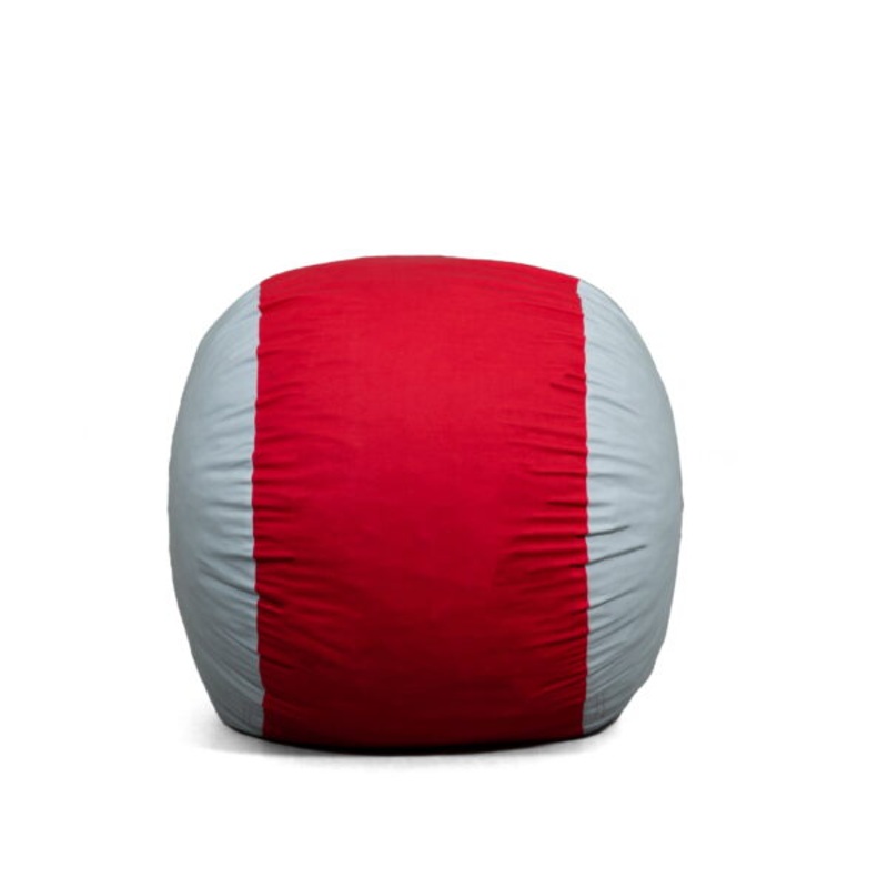 Big Joe Fuf Medium Foam Filled Bean Bag Chair, Kids and Teens, Scarlet/Grey Lenox, 3ft Big | Bigbigmart.com