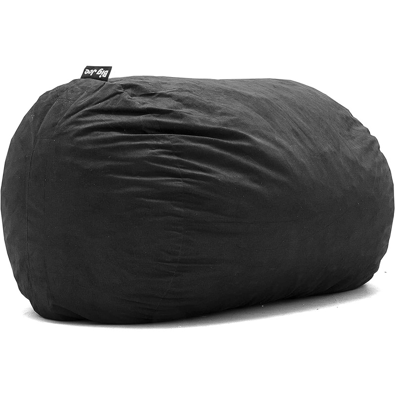 Big Joe Fuf XL Foam Filled Bean Bag Chair with Removable Cover, Black Lenox, Durable Woven Polyester, 5 feet Giant | Bigbigmart.com