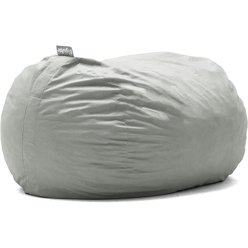 Big Joe Fuf XL Foam Filled Bean Bag Chair with Removable Cover, Fog Lenox, Durable Woven Polyester, 5 feet Giant | Bigbigmart.com