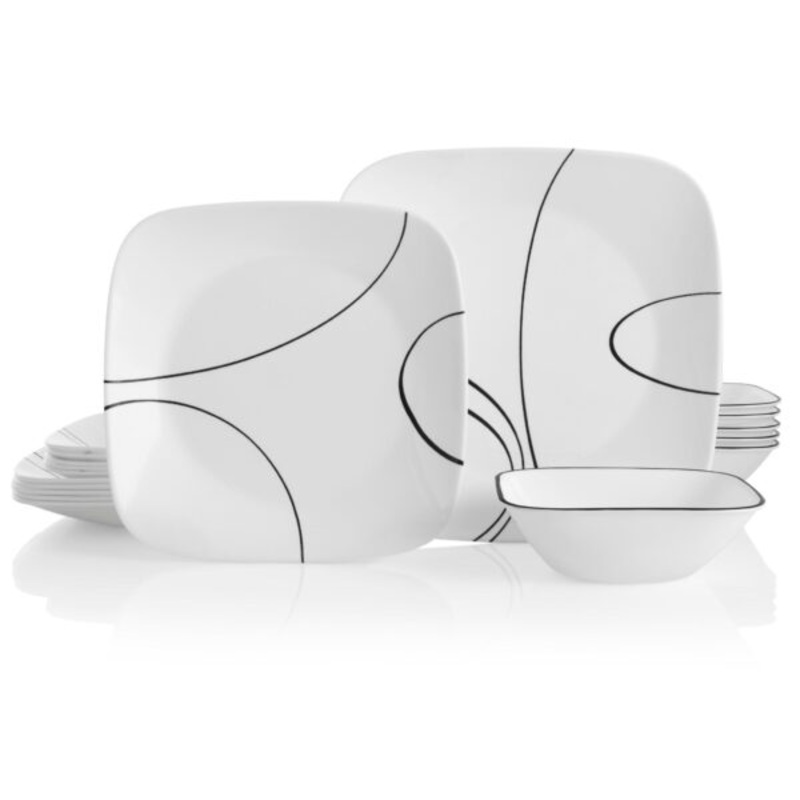 Corelle Square Splendor 18-piece Dinnerware Set, Service for 6 | Bigbigmart.com