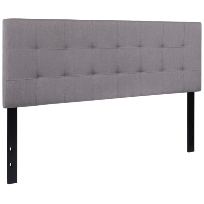 Flash Furniture Bedford Tufted Upholstered Queen Size Headboard in Light Gray Fabric | Bigbigmart.com