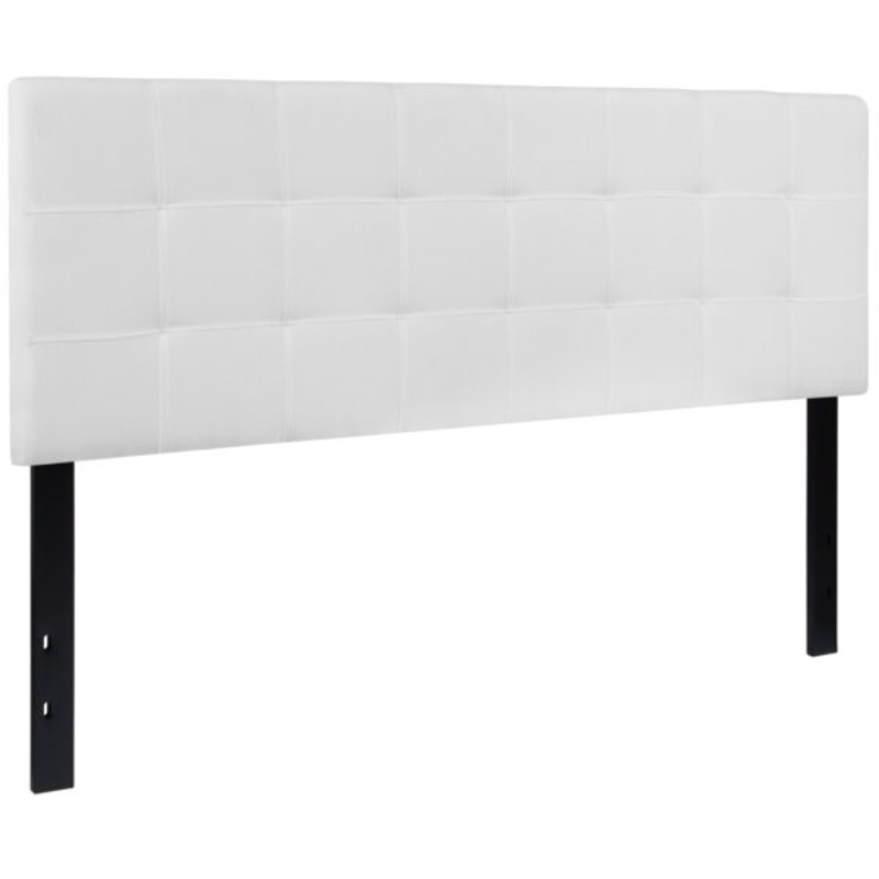 Flash Furniture Bedford Tufted Upholstered Queen Size Headboard in White Fabric | Bigbigmart.com
