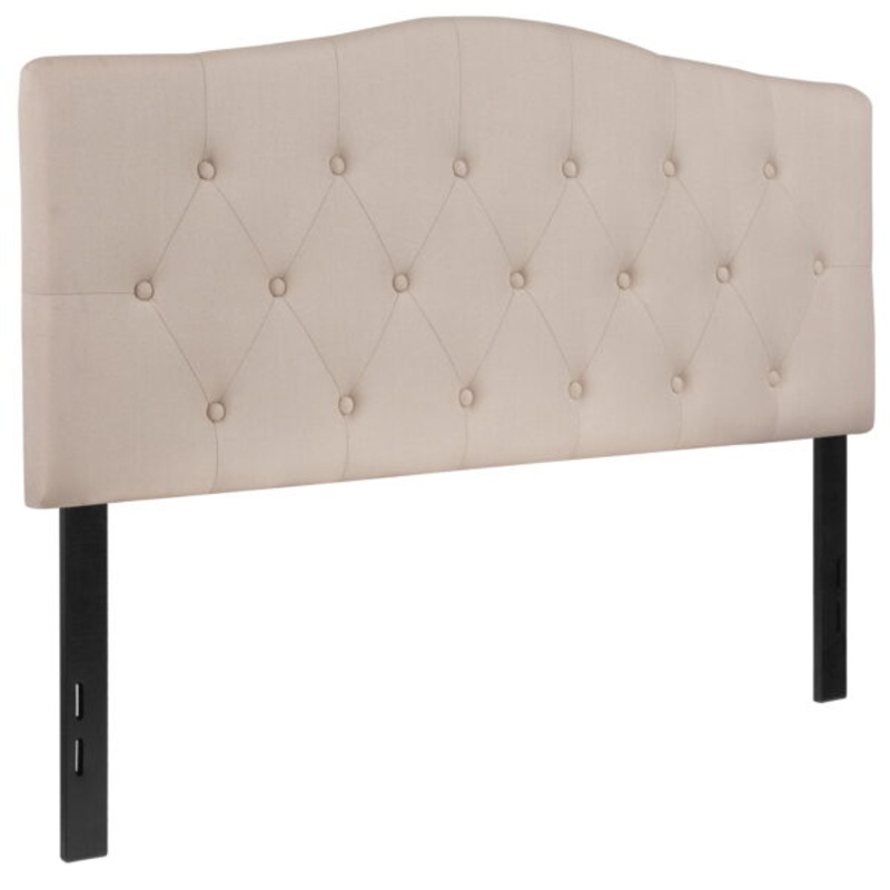 Flash Furniture Cambridge Tufted Upholstered Full Size Headboard in Beige Fabric | Bigbigmart.com