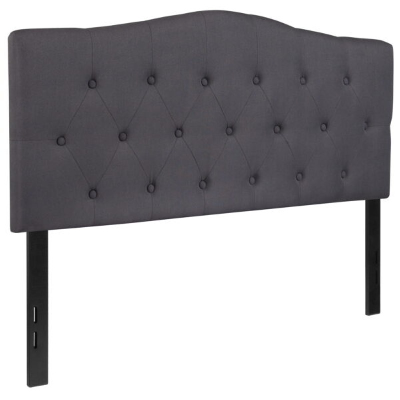 Flash Furniture Cambridge Tufted Upholstered Full Size Headboard in Dark Gray Fabric | Bigbigmart.com