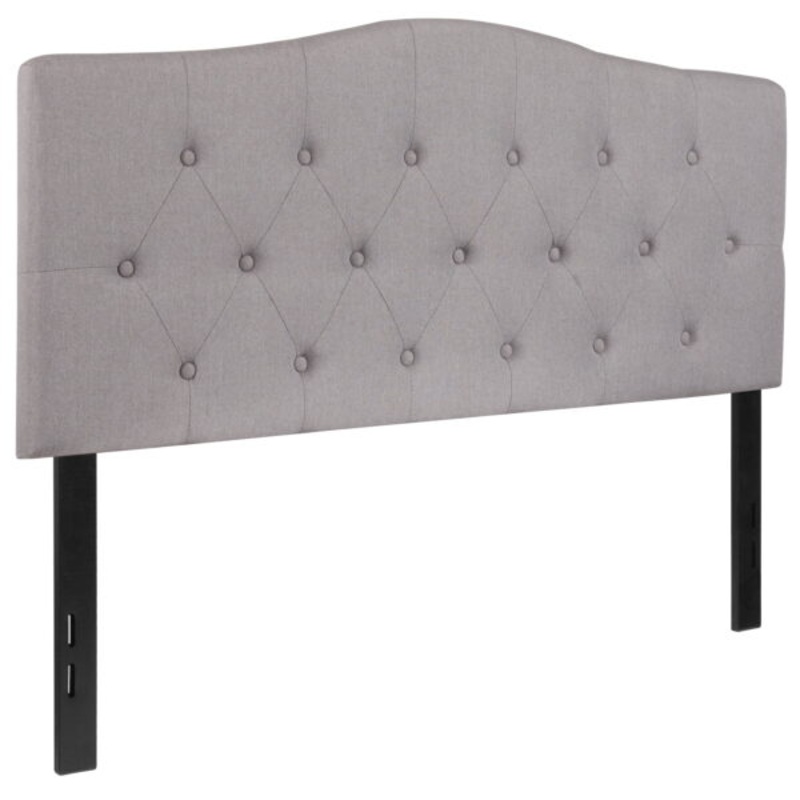 Flash Furniture Cambridge Tufted Upholstered Full Size Headboard in Light Gray Fabric | Bigbigmart.com