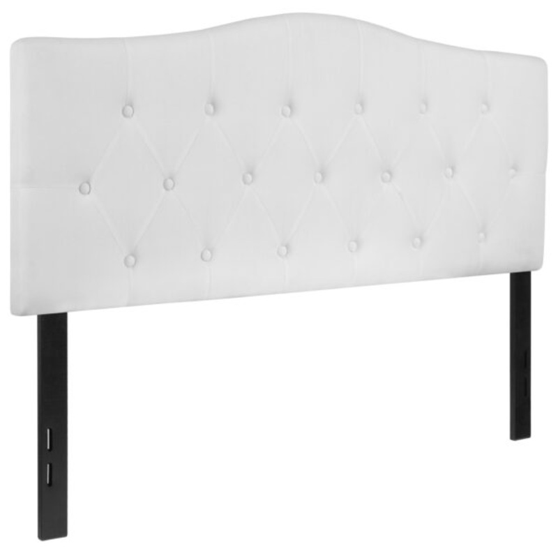 Flash Furniture Cambridge Tufted Upholstered Full Size Headboard in White Fabric | Bigbigmart.com