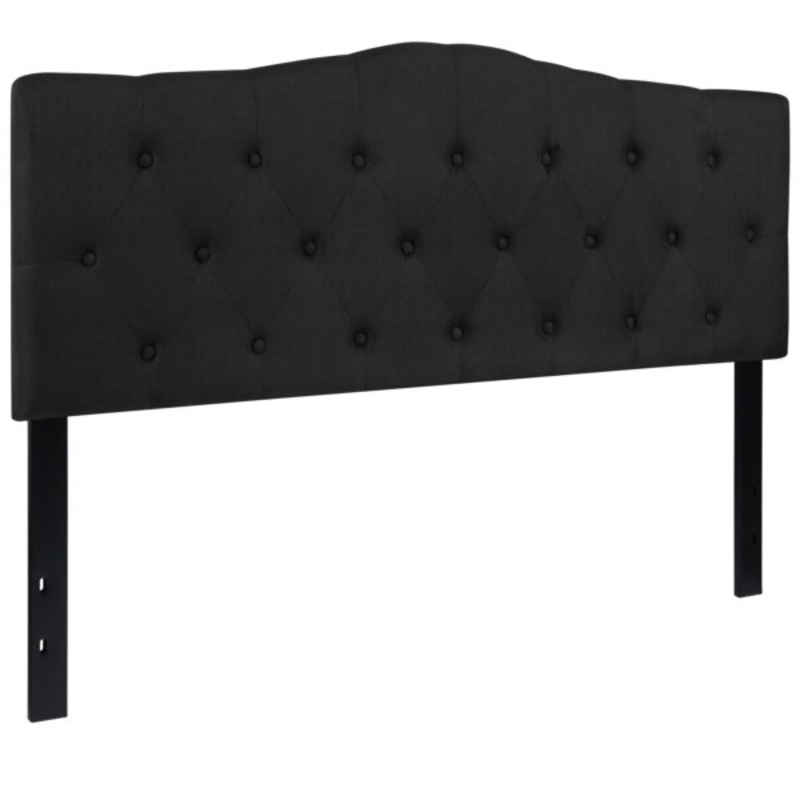 Flash Furniture Cambridge Tufted Upholstered Queen Size Headboard in Black Fabric | Bigbigmart.com