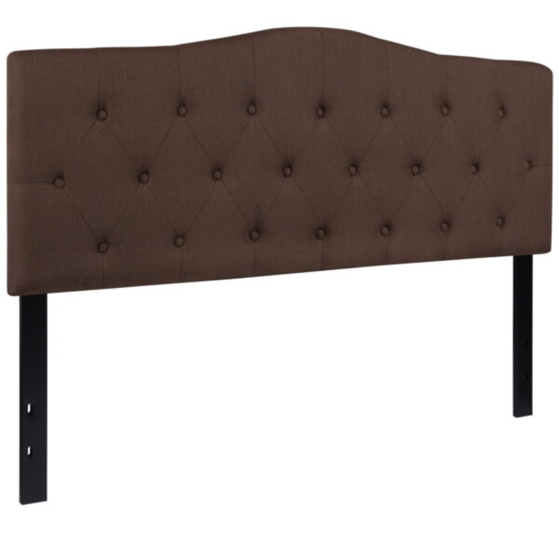 Flash Furniture Cambridge Tufted Upholstered Queen Size Headboard in Dark Brown Fabric | Bigbigmart.com