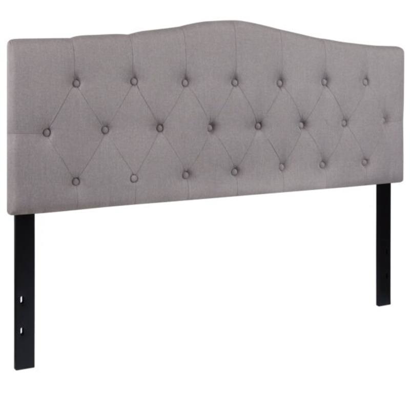 Flash Furniture Cambridge Tufted Upholstered Queen Size Headboard in Light Gray Fabric | Bigbigmart.com