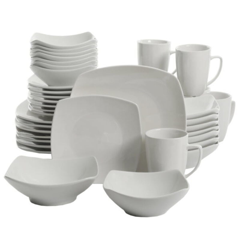 Gibson Home Everyday Square Expanded 40-Piece Dinnerware Set | Bigbigmart.com