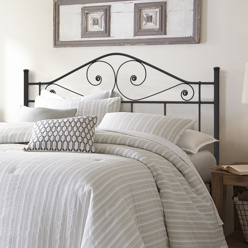 Hillsdale Furniture Harrison Textured Black Metal Scroll Full/Queen Headboard | Bigbigmart.com