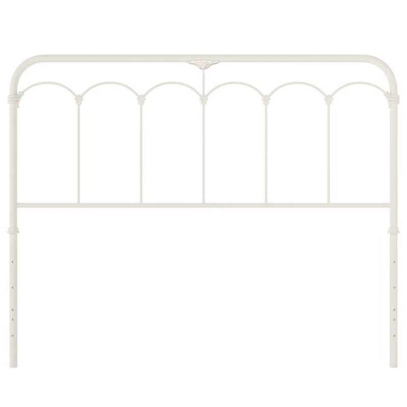 Hillsdale Furniture Jocelyn Vintage Metal King Headboard, Soft White | Bigbigmart.com
