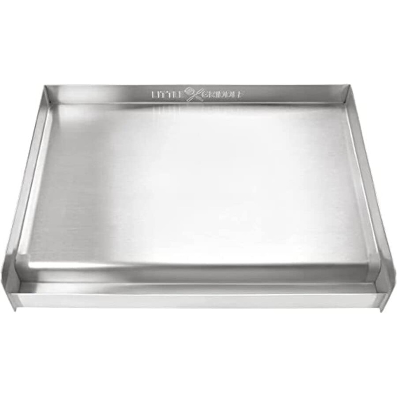 LITTLE GRIDDLE Sizzle-Q SQ180 100% Stainless Steel Universal Griddle with Even Heating Cross Bracing for Charcoal/Gas Grills, Camping, Tailgating, and Parties (18x13x3) | Bigbigmart.com