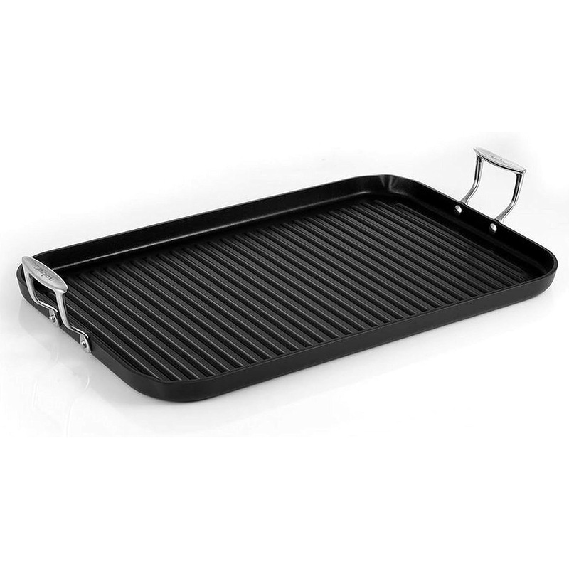 NutriChef Nonstick Stove Top Grill Pan – PTFE/PFOA/PFOS Free Need two Burners 20 x 13 Hard-Anodized Non stick Grill & Griddle Pan – Kitchen Cookware, Dishwasher Safe NCGRP59 | Bigbigmart.com