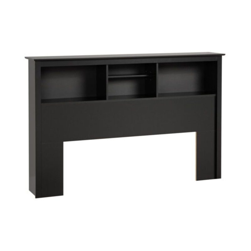 Prepac Freestanding Full/Queen Bookcase Headboard, Black | Bigbigmart.com