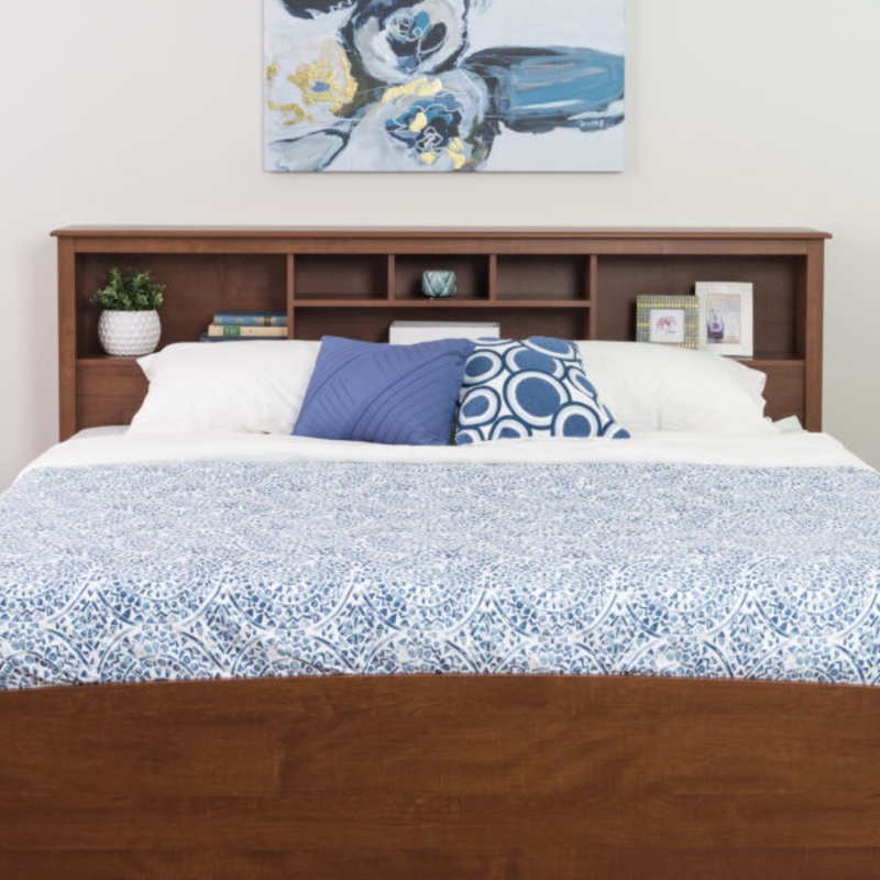 Prepac Furniture Brisbane King Size Storage Headboard, Cherry | Bigbigmart.com