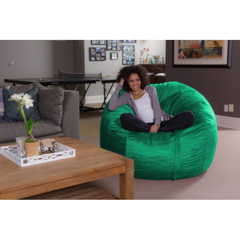 Sofa Sack Bean Bag Chair, Memory Foam Lounger with Microsuede Cover, Kids, Adults, 5 ft, Aqua Marine | Bigbigmart.com