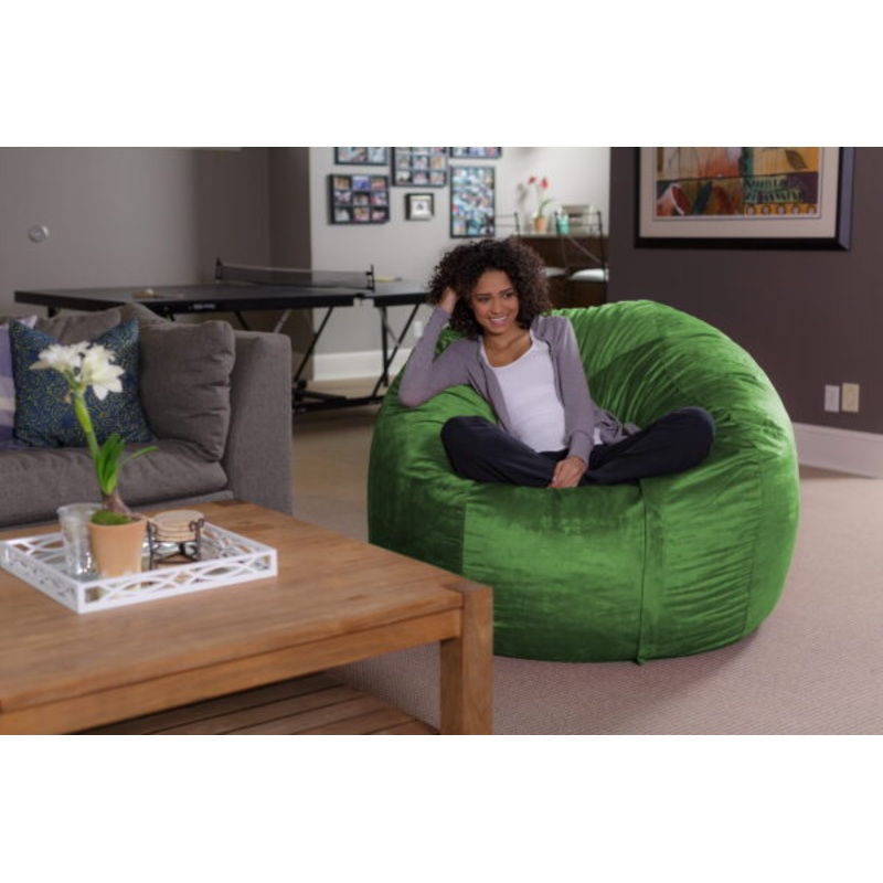 Sofa Sack Bean Bag Chair, Memory Foam Lounger with Microsuede Cover, Kids, Adults, 5 ft, Lime | Bigbigmart.com