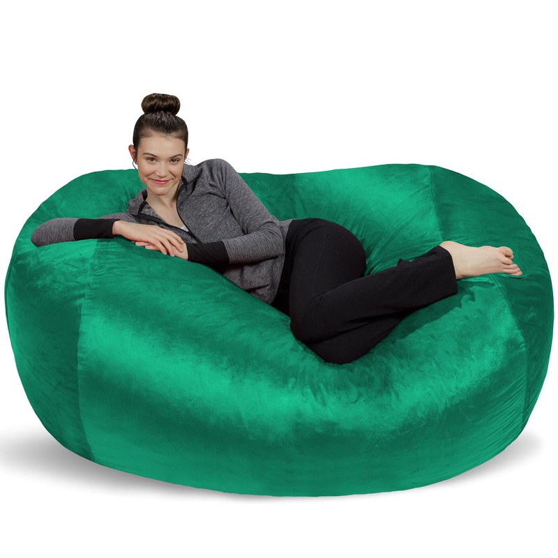 Sofa Sack Bean Bag Chair, Memory Foam Lounger with Microsuede Cover, Kids, Adults, 6 ft, Aqua Marine | Bigbigmart.com