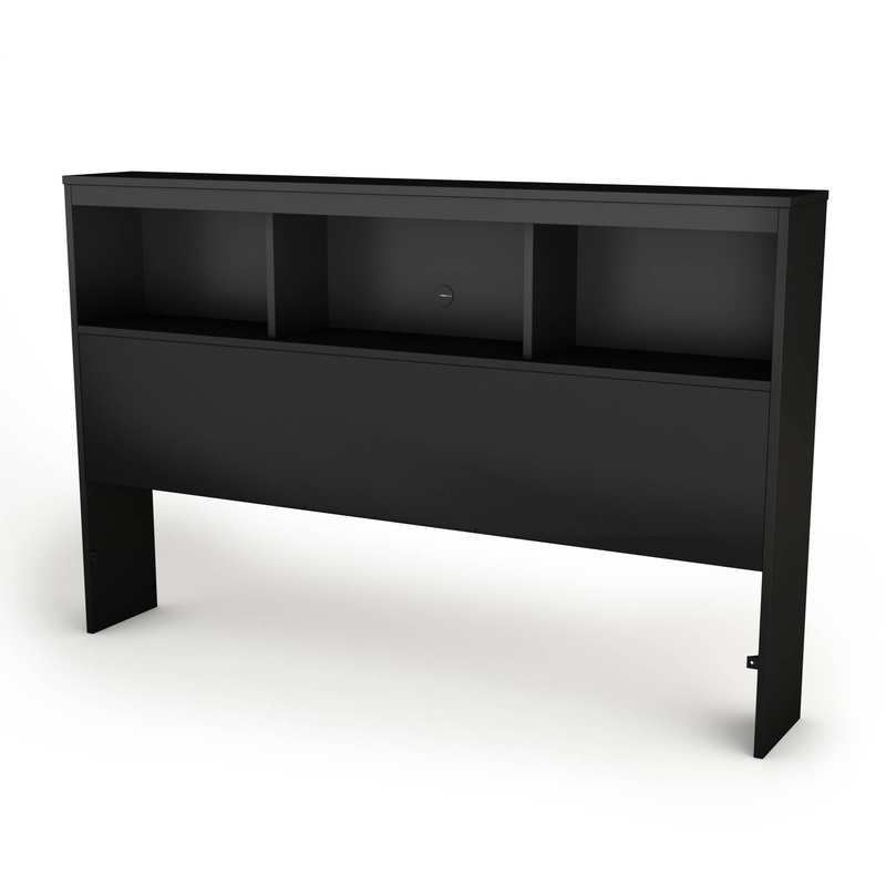 South Shore Spark Bookcase Headboard, Full, Black | Bigbigmart.com