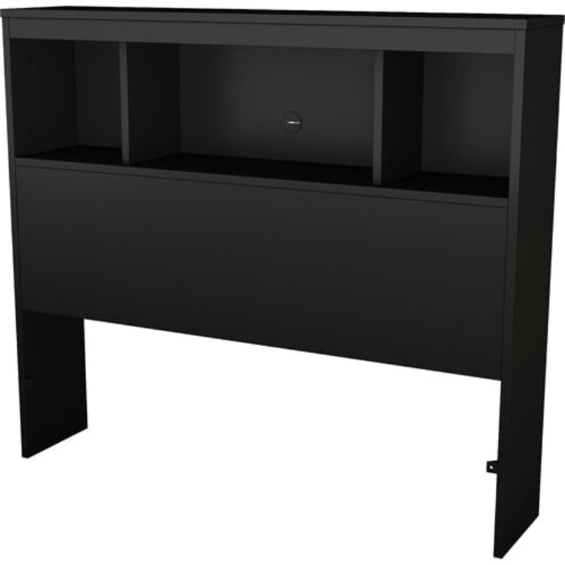 South Shore Spark Bookcase Headboard, Twin, Pure Black | Bigbigmart.com