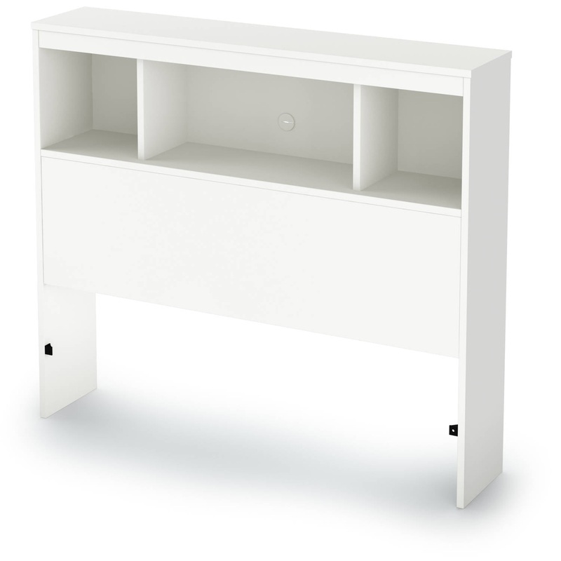 South Shore Spark Bookcase Headboard, Twin, Pure White | Bigbigmart.com
