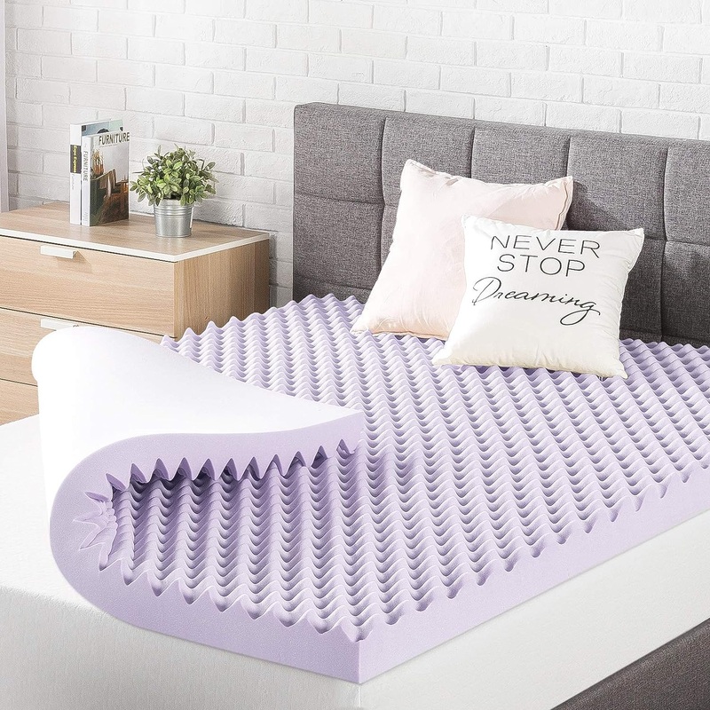 Best Price Mattress 3 Inch Egg Crate Memory Foam Mattress Topper with Soothing Lavender Infusion, CertiPUR-US Certified, Queen | Bigbigmart.com