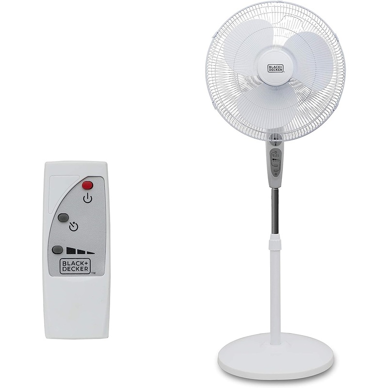 BLACK+DECKER 18-Inch, Stand Fan with Remote, White | Bigbigmart.com