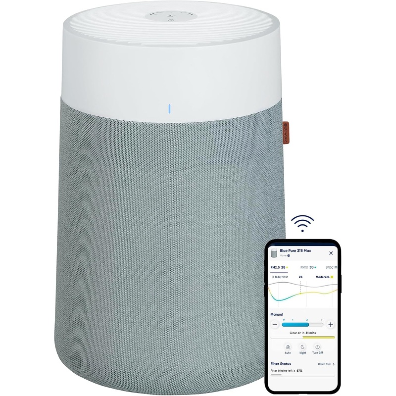 BLUEAIR Air Purifiers for Bedroom Air Purifiers for Home Air Purifiers for Pets Allergies Air Cleaner, Smart Air Purifier Virus Air Purifier for Dust Mold Smoke Odor Kitchen Air Purifier Blue 311i Max | Bigbigmart.com