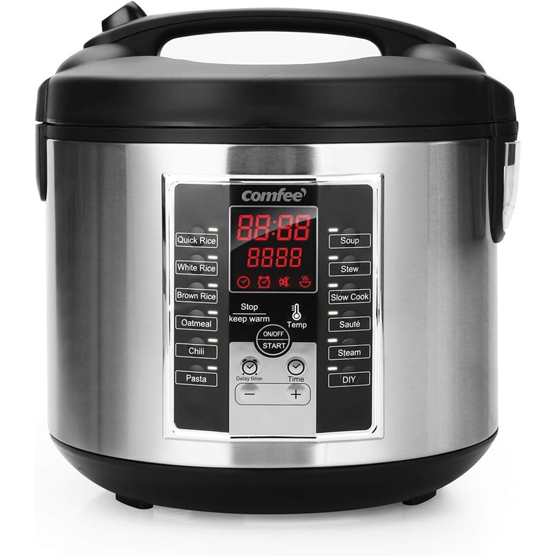 COMFEE’ Rice Cooker 10 cup Uncooked , Rice Maker, Steamer, Stewpot, Saute All in One (12 Digital Cooking Programs) Multi Cooker (5.2Qt )