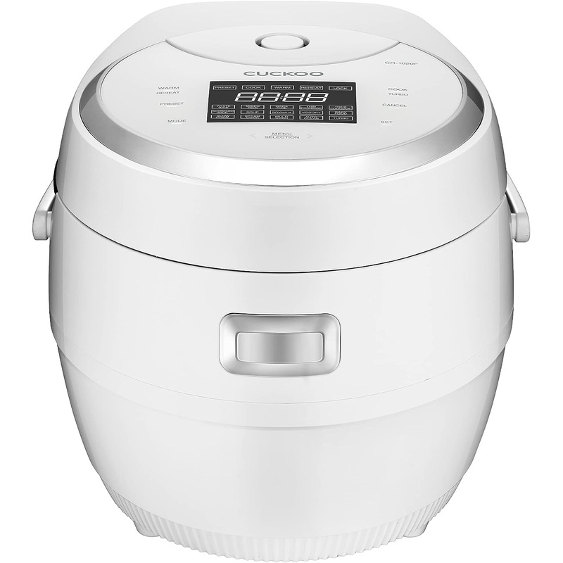 CUCKOO CR-1020F | 10-Cup (Uncooked) Micom Rice Cooker | 16 Menu Options: White Rice, Brown Rice & More, Nonstick Inner Pot, Designed in Korea | White | Bigbigmart.com