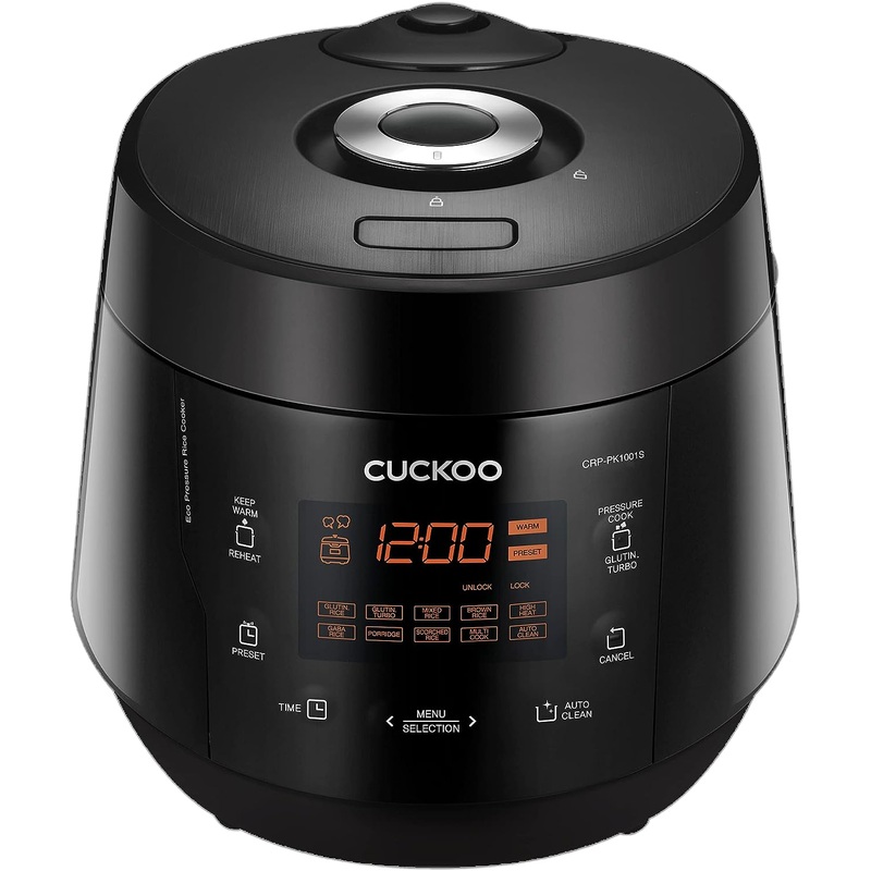 CUCKOO CRP-PK1001S | 10-Cup/2.5-Quart (Uncooked) Pressure Rice Cooker | 12 Menu Options: Quinoa, Scorched Rice, GABA/Brown Rice, Multi-Grain