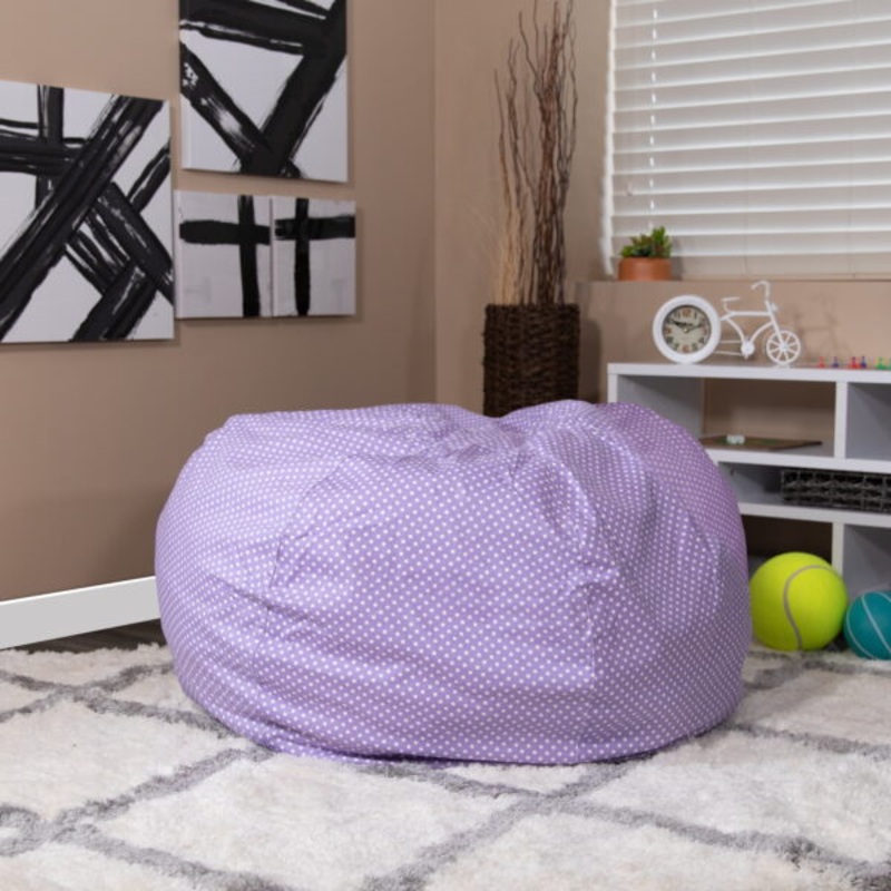 Flash Furniture Bean Bag Chair, Lavender Dot | Bigbigmart.com