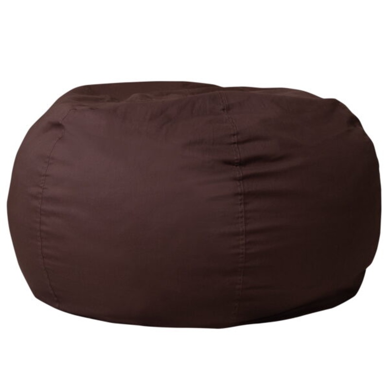 Flash Furniture Duncan Oversized Solid Brown Refillable Bean Bag Chair for All Ages | Bigbigmart.com