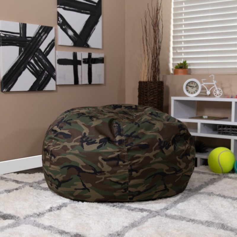 Flash Furniture Oversized Camouflage Refillable Bean Bag Chair for All Ages | Bigbigmart.com