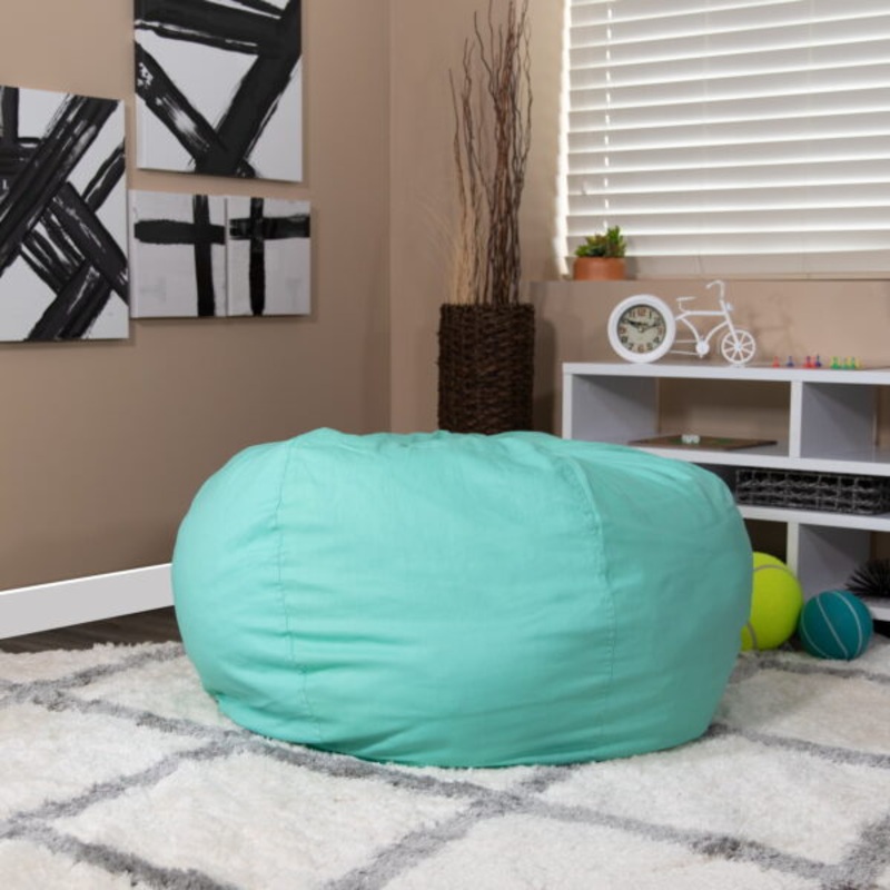 Flash Furniture Oversized Solid Mint Green Refillable Bean Bag Chair for All Ages | Bigbigmart.com