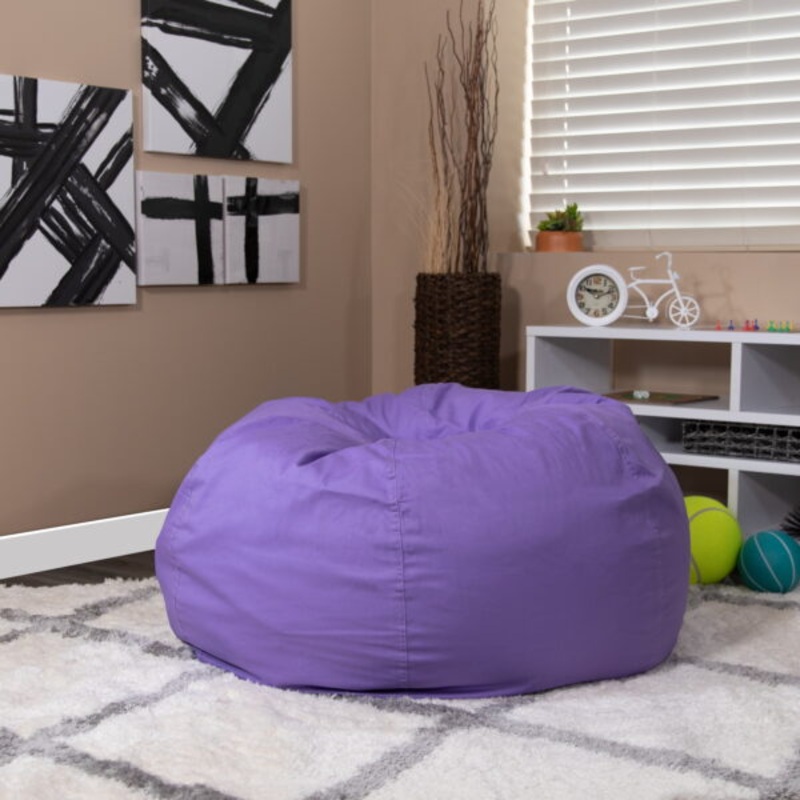 Flash Furniture Oversized Solid Purple Refillable Bean Bag Chair for All Ages | Bigbigmart.com