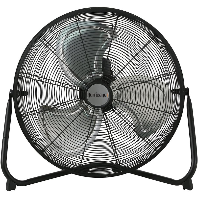 Hurricane Floor Fan – 20 Inch, Pro Series, High Velocity, Heavy Duty Metal Floor Fan for Industrial, Commercial, Residential, and Greenhouse Use – ETL Listed, Black | Bigbigmart.com