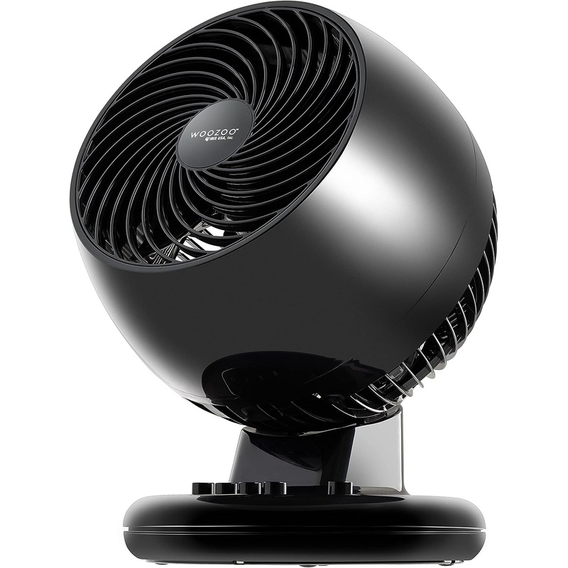 IRIS USA WOOZOO Oscillating Fan, Vortex Fan, Air Circulation, 3 Speed Settings, 6 Tilting Head Settings, 74ft Max Air Distance, Large, Black | Bigbigmart.com