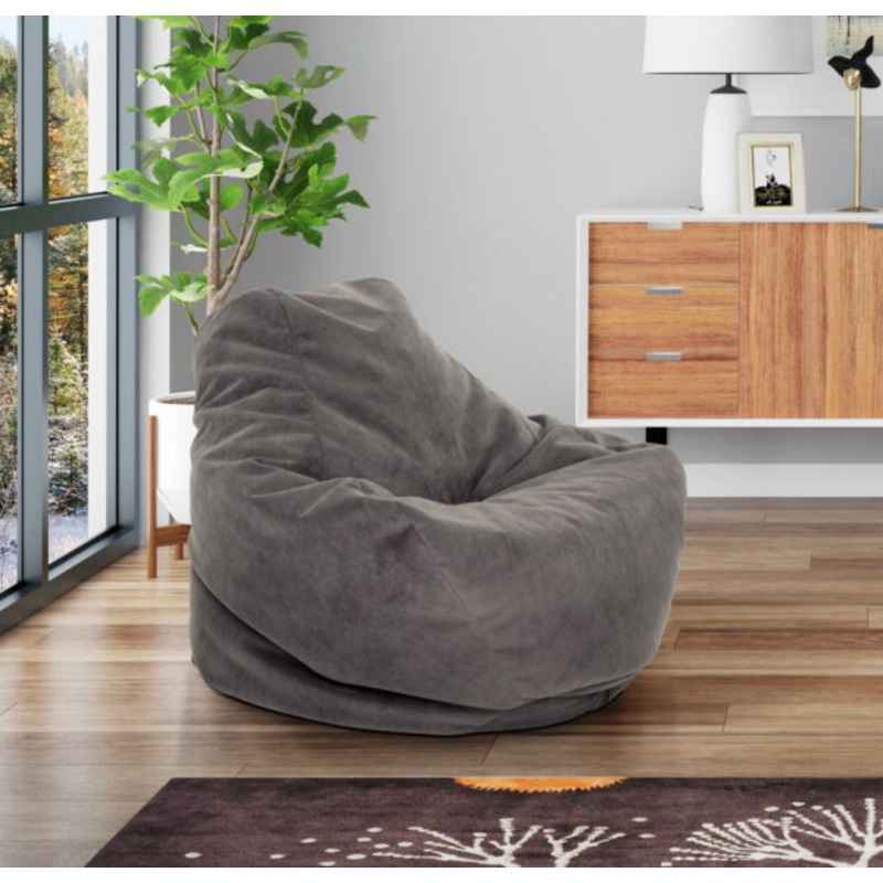Mainstays Soft-Sided Microfiber Bean Bag Lounger Chair, Mocha | Bigbigmart.com