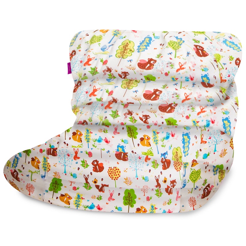 Posh Creations Laguna Lounger Bean Bag Chair, Kids, 3 ft, Canvas Forest Critters | Bigbigmart.com