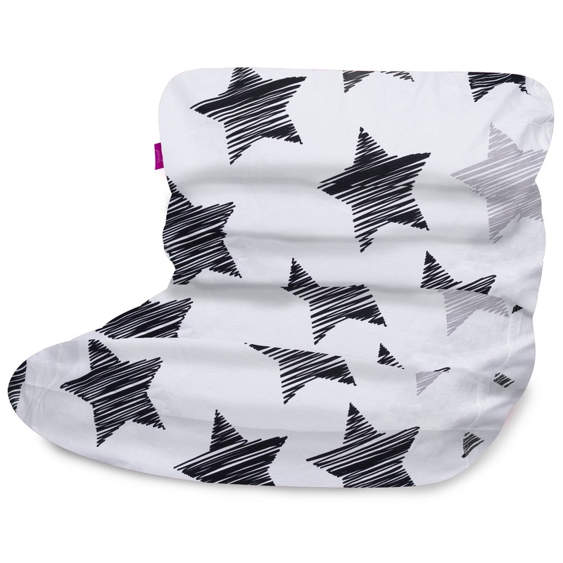 Posh Creations Laguna Lounger Bean Bag Chair, Kids, 3 ft, Canvas Sketchy Stars | Bigbigmart.com