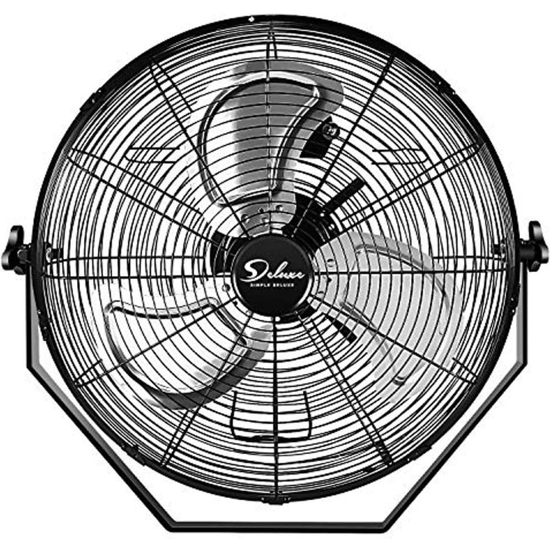 Simple Deluxe 18 Inch Industrial Wall Mount Fan, 3 Speed Commercial Ventilation Metal Fan for Warehouse, Greenhouse, Workshop, Patio, Factory and Basement – High Velocity | Bigbigmart.com