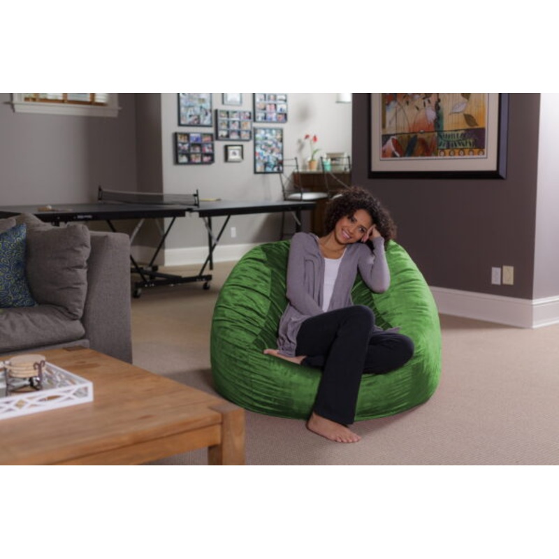 Sofa Sack Bean Bag Chair, Memory Foam Lounger with Microsuede Cover, Kids, Adults, 4 ft, Lime | Bigbigmart.com