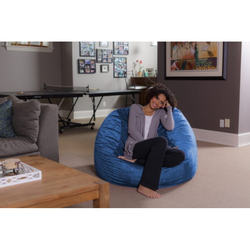 Sofa Sack Bean Bag Chair, Memory Foam Lounger with Microsuede Cover, Kids, Adults, 4 ft, Royal Blue | Bigbigmart.com