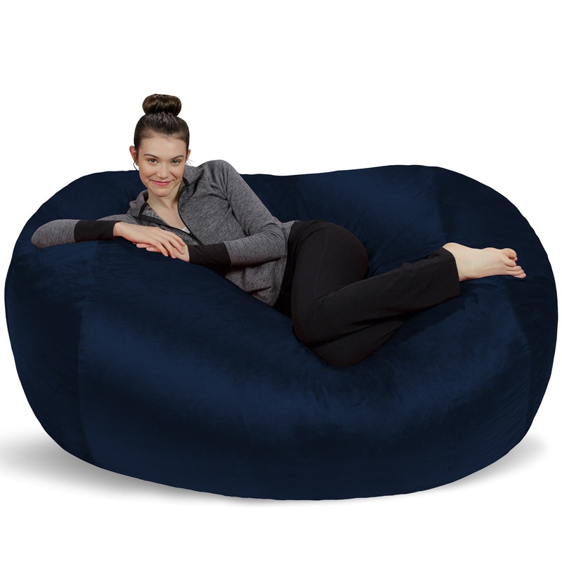 Sofa Sack Bean Bag Chair, Memory Foam Lounger with Microsuede Cover, Kids, Adults, 6 ft, Blue | Bigbigmart.com