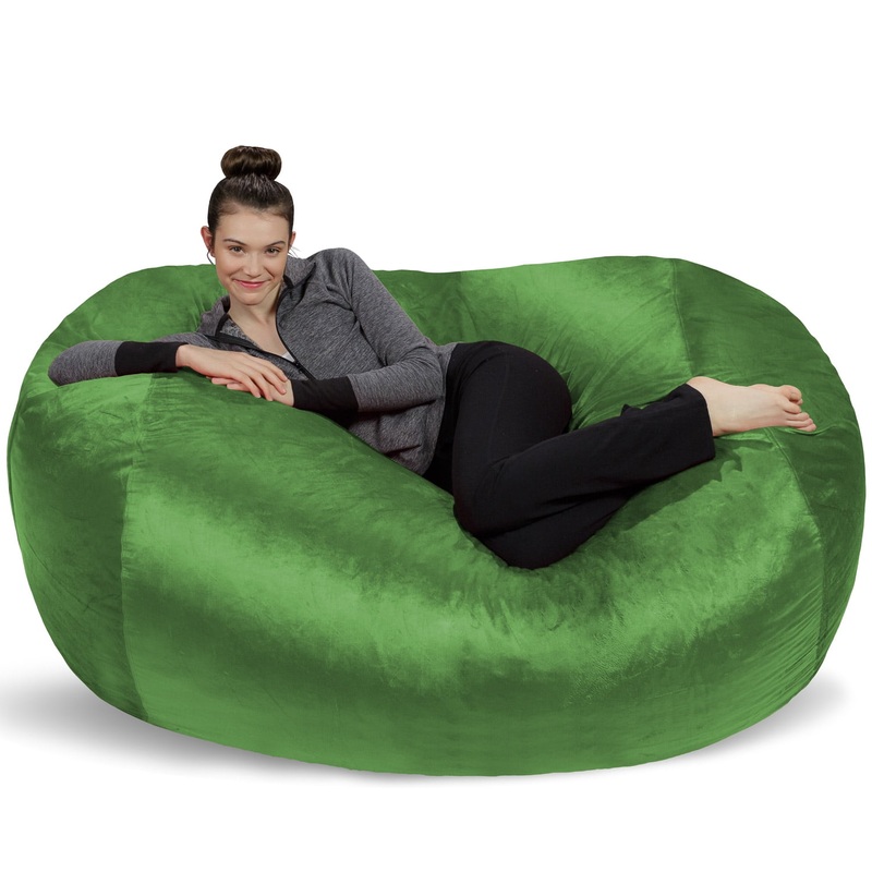 Sofa Sack Bean Bag Chair, Memory Foam Lounger with Microsuede Cover, Kids, Adults, 6 ft, Lime | Bigbigmart.com