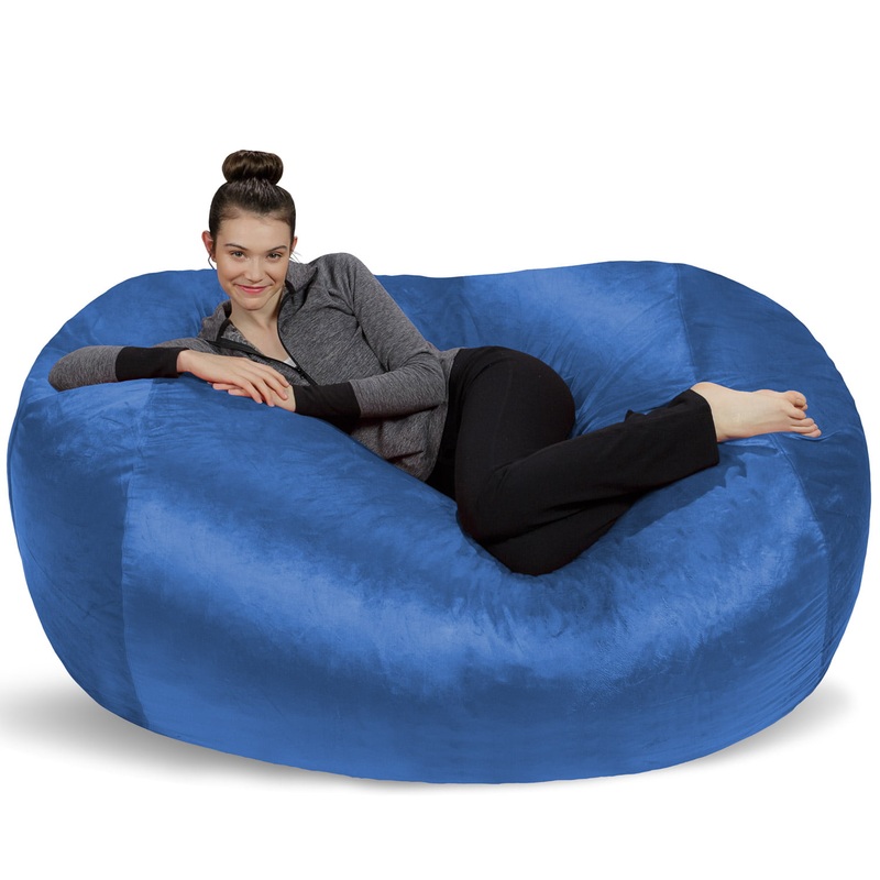 Sofa Sack Bean Bag Chair, Memory Foam Lounger with Microsuede Cover, Kids, Adults, 6 ft, Royal Blue | Bigbigmart.com