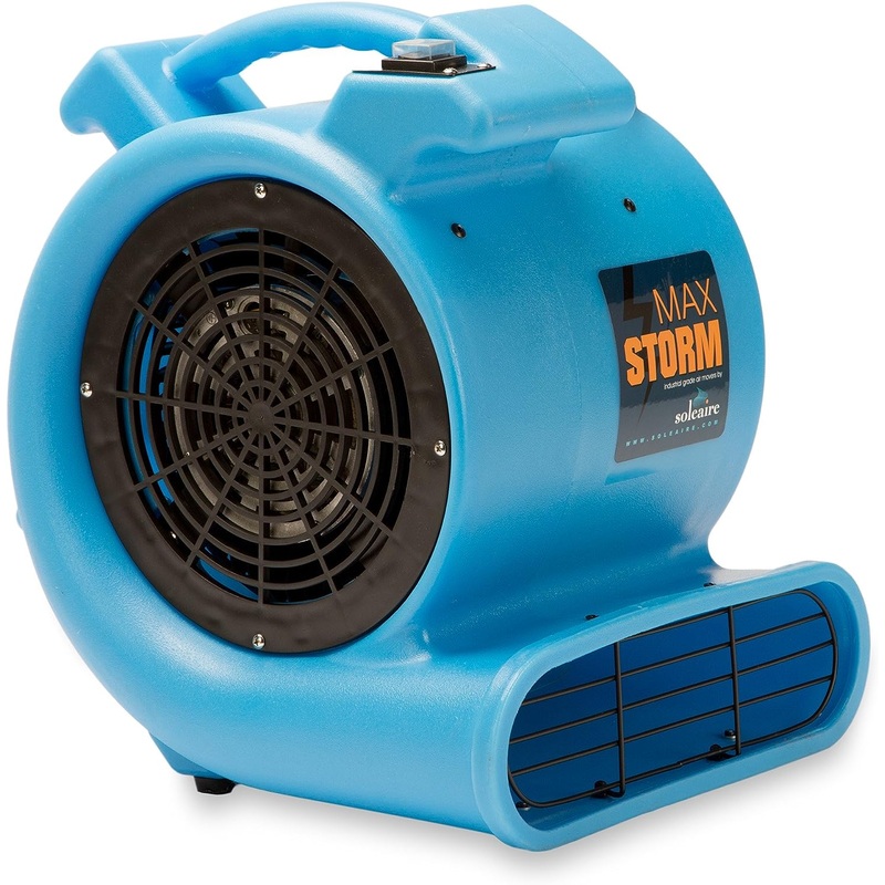 Soleaire Max Storm 1/2 HP Durable Lightweight Air Mover Carpet Dryer Blower Floor Fan for Pro Janitorial Cleaner, Blue, 1 Pack | Bigbigmart.com