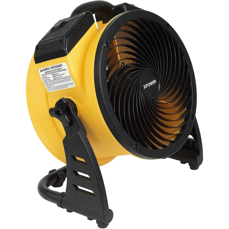 XPOWER FC-125B Portable High Velocity Battery Operated Portable Rechargeable Cordless DC Fan, Outdoor, Camping, Travel, USB Port for Charging Devices, 900 CFM, 12,000mAh | Bigbigmart.com